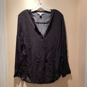 BLACK AND WHITE POLKA DOT BLOUSE